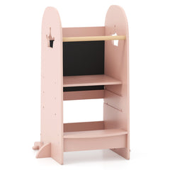 Kids Kitchen Tower Adjustable with Chalkboard and Safety Rail