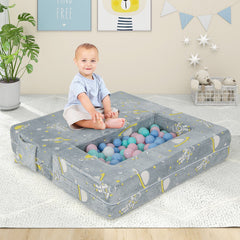 Kids Play Sofa with Ottoman and Removable & Machine Washable Cover