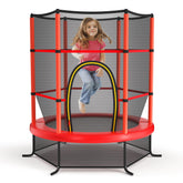 55 Inch Kids Recreational Trampoline Bouncing Jumping Mat with Enclosure Net
