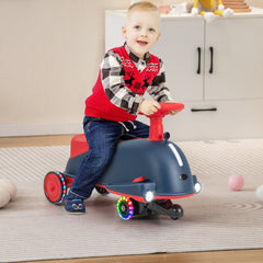 6V Kids Ride On Drifting Wiggle Car 2 in 1 with Music and Pedal and Dolphin-like Design