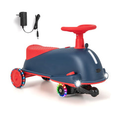 6V Kids Ride On Drifting Wiggle Car 2 in 1 with Music and Pedal and Dolphin-like Design