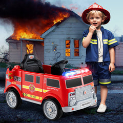 Kids Ride on Fire Truck with Remote Control and Extinguisher