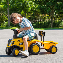 Kids Ride on Tractor Licensed Caterpillar with Detachable Trailer No Power