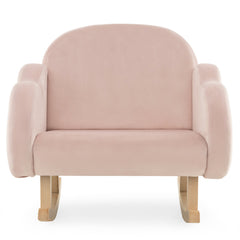 Upholstered Toddler Rocker with Solid Wood Legs and Non-slip Foot Pads