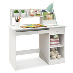 Kids Study Desk Children Writing Table with Hutch Drawer Shelves and Keyboard Tray