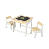 Kid's Table and Chairs Set with Double-sized Tabletop