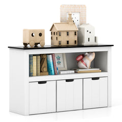 3-Drawer Kids Toy Storage Organizer with Open Shlelf