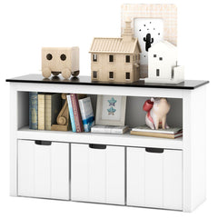3-Drawer Kids Toy Storage Organizer with Open Shlelf