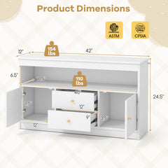 Kids Toy Storage Organizer with Open Shelf and 2 Drawers for Playroom