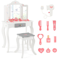 Kids Vanity Set with Tri-folding Mirror