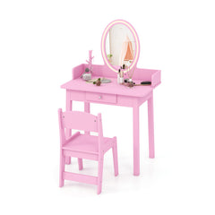 Kids Vanity Set with Lighted Mirror