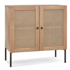 Kitchen Sideboard with 2 Rattan Doors and Adjustable Shelf