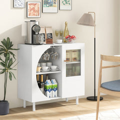 Kitchen Sideboard with Glasses Holder for Living Room Dining Room