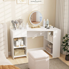 48 Inches L Shaped Corner Executive Computer Desk with Drawer