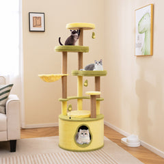 Large Avocado Cat Tree Multi-level Cat Tower with Private Condo