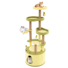 Large Avocado Cat Tree Multi-level Cat Tower with Private Condo