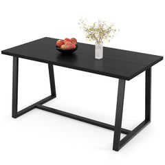Large Dining Table with Heavy-duty Metal Frame and Anti-slip Foot Pads