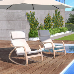 Stable Wooden Frame Leisure Rocking Chair with Removable Upholstered Cushion