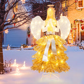 5.2 Feet Lighted Angel Artificial Christmas Tree with Warm White LED Lights