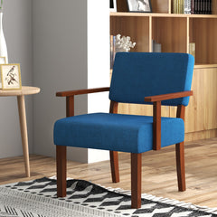 Wooden Frame Accent Chair Upholstered Living Room Chair