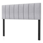 Linen Upholstered Headboard with Solid Wood Legs and Adjustable Width