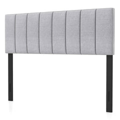 Linen Upholstered Headboard with Solid Wood Legs and Adjustable Width