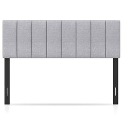 Linen Upholstered Headboard with Solid Wood Legs and Adjustable Width