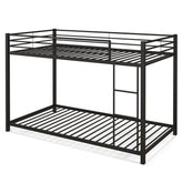 Low Profile Twin Over Twin Metal Bunk Bed with Full-length Guardrails
