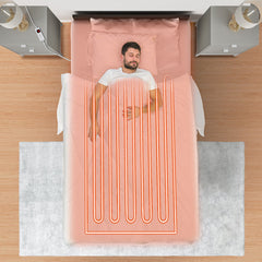 Machine Washable Electric Bed Warmer with Dual Controller 9 Heat Setting and 9-Hour Auto Off and Overheat Protection