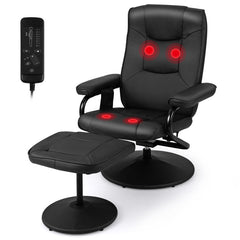360° Swivel Massage Recliner Chair with Ottoman