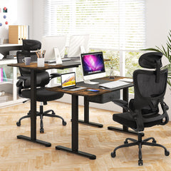 Mesh Office Chair with Adaptive Lumbar Support, Flip-up Armrests, Reclining Backrest