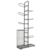 Metal Basketball Holder with 7 Removable Hanging Rods and Side Ball Basket