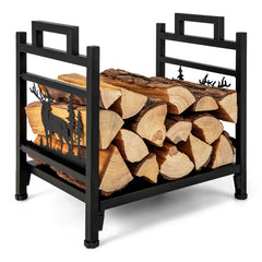 18.5 Inch Metal Firewood Rack with Dual Handles