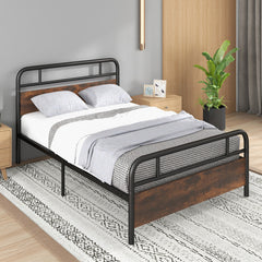 Twin/Full/Queen Size Bed Frame with Industrial Headboard