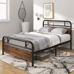 Twin/Full/Queen Size Bed Frame with Industrial Headboard