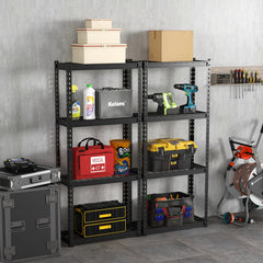 4-Tier Metal Shelving Unit with Anti-slip Foot Pad and Anti-tipping Device