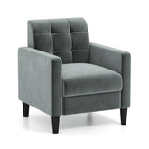 Mid Century Modern Velvet Accent Chair with Tufted Back