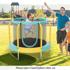Mini Trampoline with Enclosure and Heavy-duty Metal Frame
