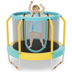 Mini Trampoline with Enclosure and Heavy-duty Metal Frame