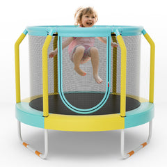 Mini Trampoline with Enclosure and Heavy-duty Metal Frame