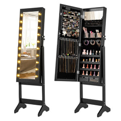 Mirror Jewelry Cabinet with 20 Warm Lights and 4 Tilt Angles