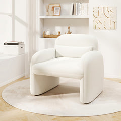Modern Accent Chair with Waist Pillow and Armrests for Living Room Bedroom