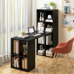 Modern Computer Desk with 12 Cubes Bookshelf