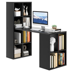 Modern Computer Desk with 12 Cubes Bookshelf