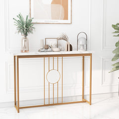 Modern Faux Marble Top Entryway Table