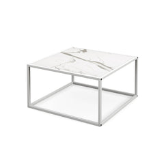 Modern Square Coffee Table with Faux Marble Tabletop