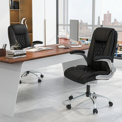 Modern Height Adjustable PU Leather Office Chair with Rocking Function