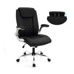 Modern Height Adjustable PU Leather Office Chair with Rocking Function