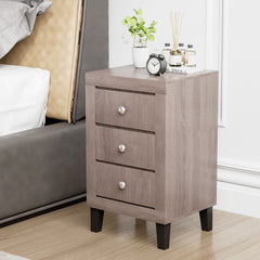 Modern Nightstand with 3 Drawers for Bedroom Living Room