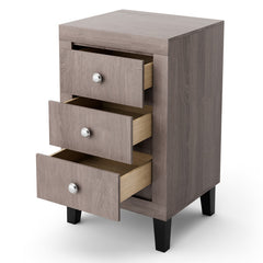 Modern Nightstand with 3 Drawers for Bedroom Living Room